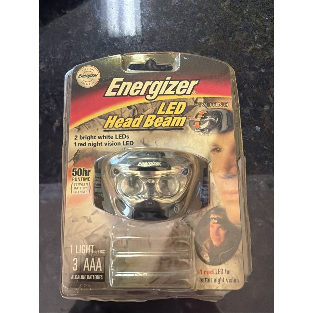 Vintage NOS Energizer LED Head Beam Pivoting Red Night Vision Batteries Not Inc